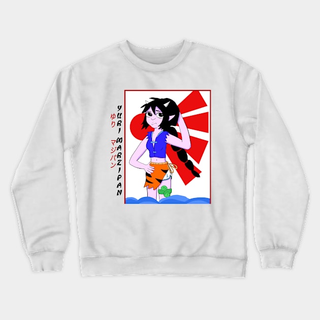 Yuri Marzipan the Oni - Traditional (blue-orange complementary) Crewneck Sweatshirt by VixenwithStripes